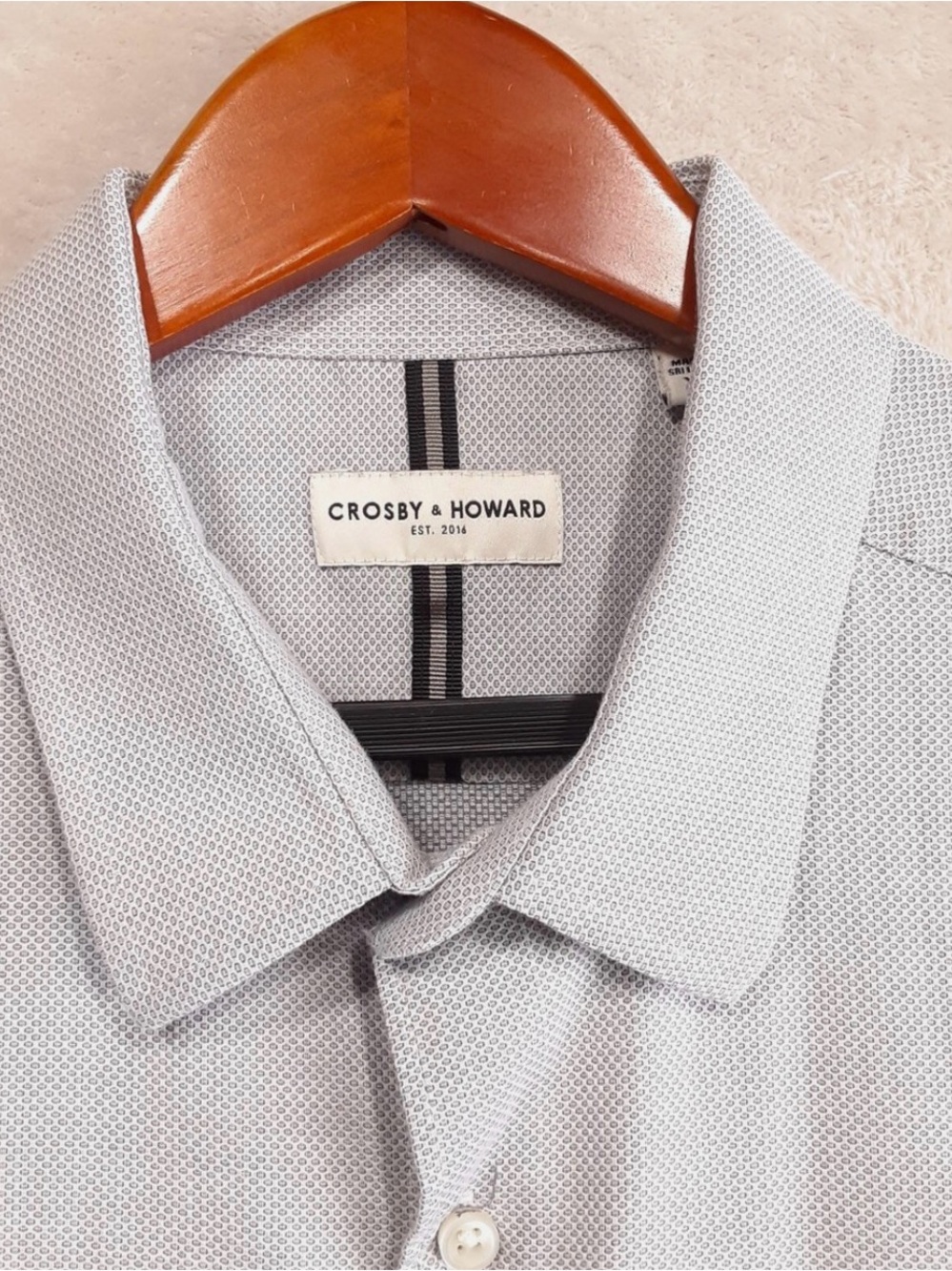 Crosby & Howard Mens Grey Short Sleeve Button Shirt L